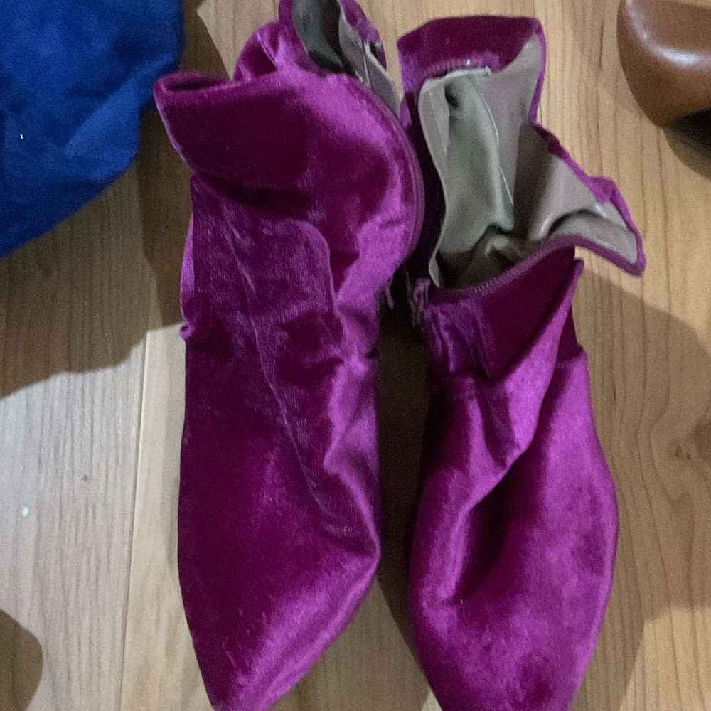 Betsey Johnson Velvet Ankle Boots - Pink